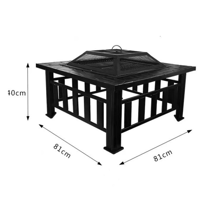 32 英寸带烧烤架的花园庭院火坑